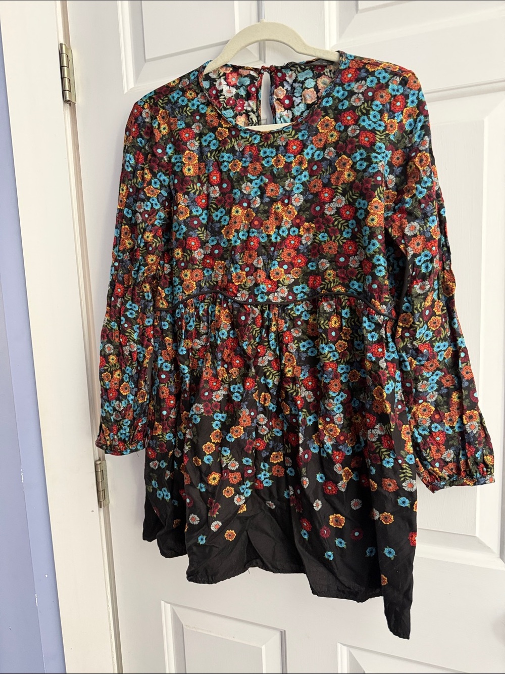Zara Trafaluc multi color flower top or tunic size large